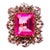 Bochic Capri Vintage Pink & White Topaz Ring in 18K Gold & Silver For Sale