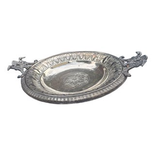 Art Nouveau Plated Platter with Angel Handles, 1890s For Sale
