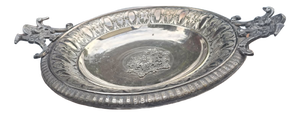 Art Nouveau Plated Platter with Angel Handles, 1890s