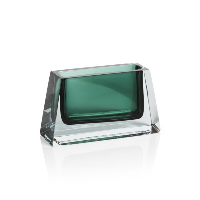 Carrara Polished Green Glass Vase, 3" For Sale In Los Angeles - Image 6 of 6