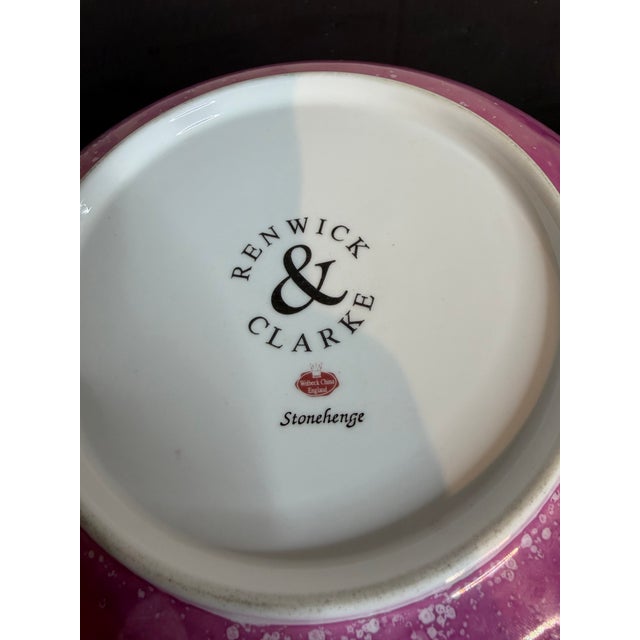Vintage Fornasetti Style Pink Splash Luster Serving Bowl For Sale - Image 9 of 9