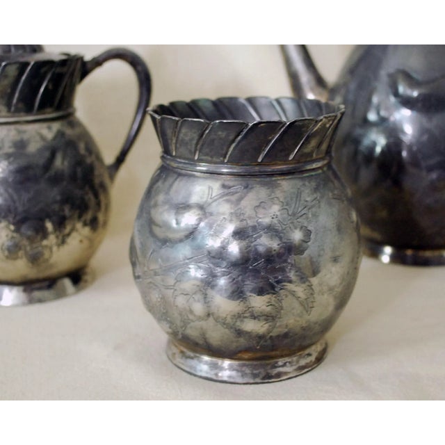 Metal Antique Victorian Silver Plate Tea Service - Set of Four For Sale - Image 7 of 11