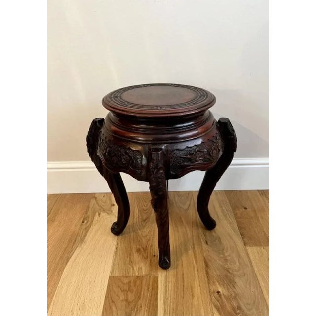 Oriental Carved Jardiniere Stand, 1890s For Sale - Image 3 of 8