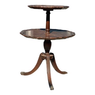 Early 20th Century Ferguson Bros MFG Mahogany Pie Crust Two-Tier Dumbwaiter Table For Sale