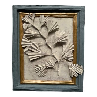 Three-Dimensional Papier Mache' Botanical Art in Papier Mache Frame For Sale