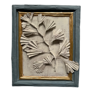 Three-Dimensional Papier Mache' Botanical Art in Papier Mache Frame