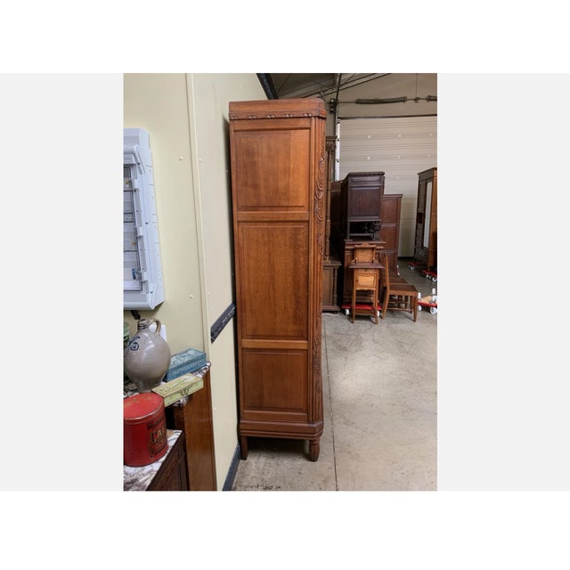 Wood Antique Art Deco Wardrobe, 1930 For Sale - Image 7 of 12