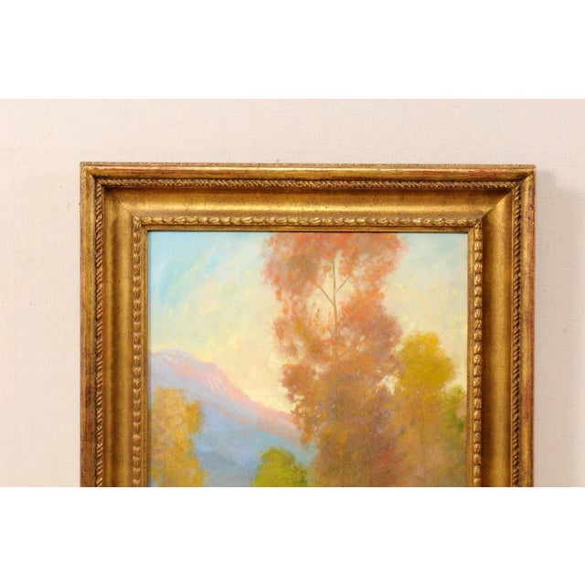Mid-Century Modern A Romantic Landscape Oil Painting For Sale - Image 3 of 7