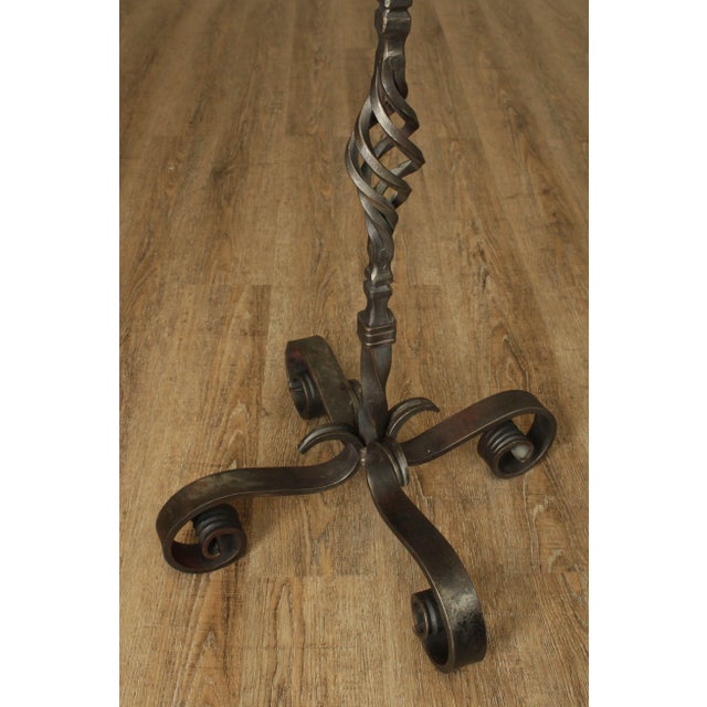 1980s Hand Forged Custom Twisted Iron Set Fire Place Tools For Sale - Image 5 of 13