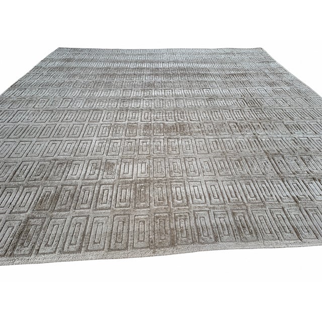 Textile Rh Rajouri Silk & Wool Rug – 12' × 15' Bronze | Silk | Hand-Knotted | 100 Knots Per Square Inch | Made in Nepal For Sale - Image 7 of 18