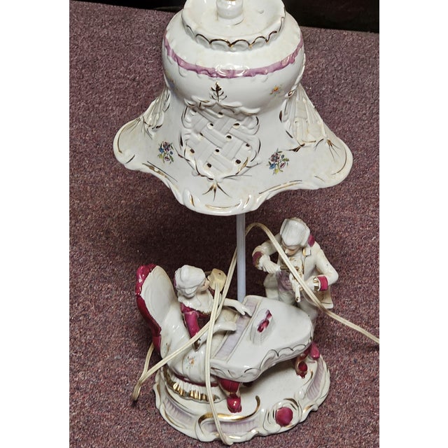 Victorian Vintage Victorian Porcelain 20 Inch Table Lamp For Sale - Image 3 of 3
