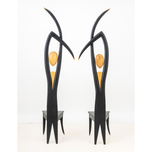 Black Wayne Pelham "Dancer" Figural Chairs, 2 For Sale - Image 8 of 10