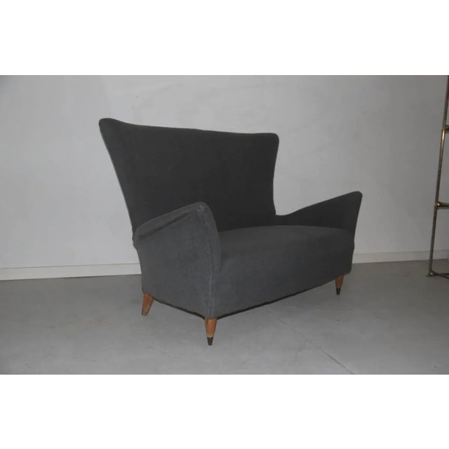 Brown Mid-Century Italian Grey Sofa, 1950s For Sale - Image 8 of 8