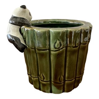 Vintage Panda and Bamboo Planter For Sale
