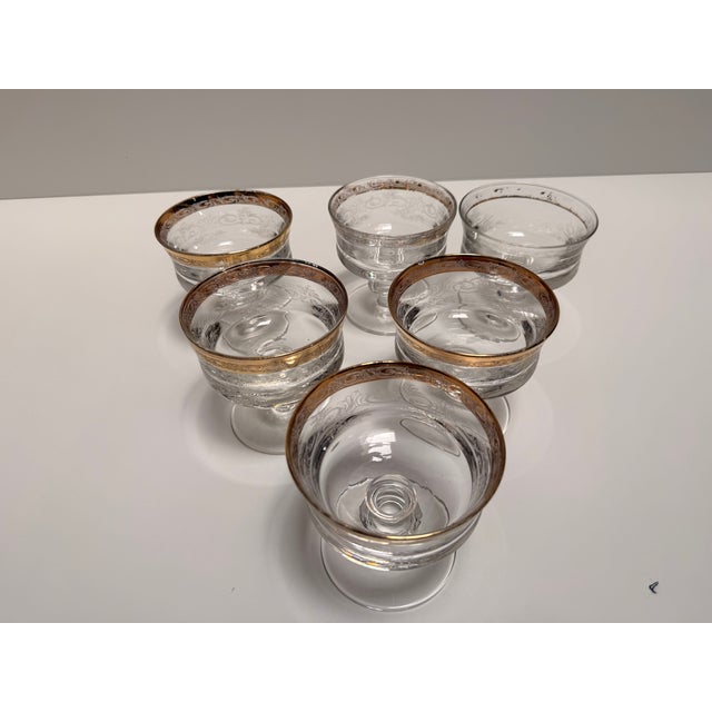 Murano Glass Medici Gold Rim Dessert Bowl Set, 1970s, Set of 6 For Sale - Image 9 of 9