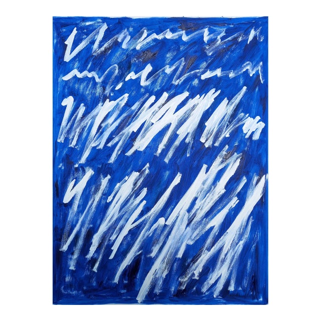 Writings No. 5 — Abstract Original Oil Painting Inspired by Cy Twombly For Sale