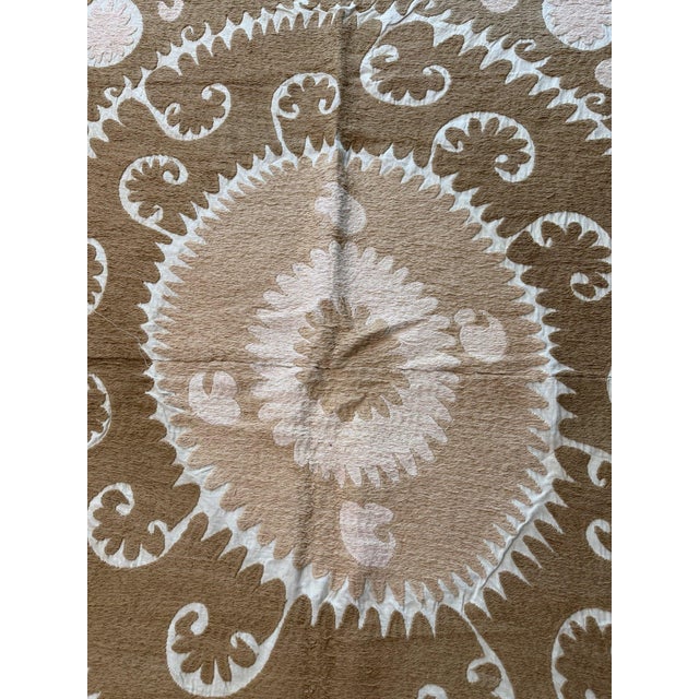 Vintage Embroidery Suzani from Uzbek, circa 1960s. Dimension; 57'' x 67'' inches / 144 x 170 cm / 4'9'' x 5'7'' Material:...