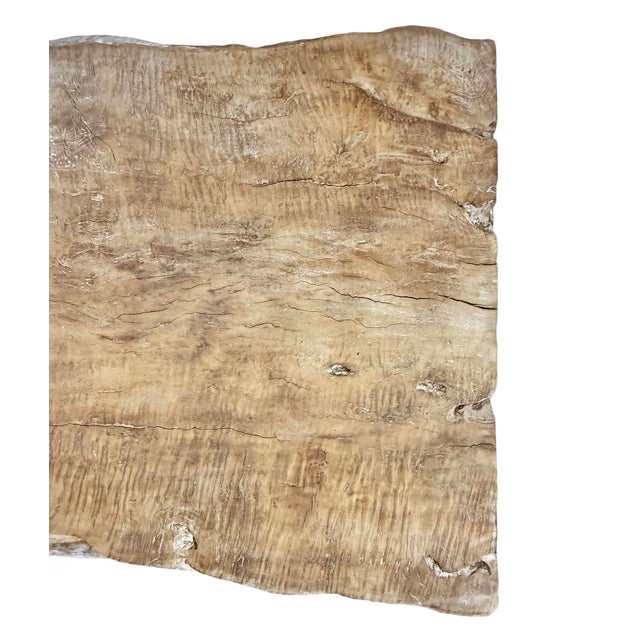 Vintage Natural Edge Slab Lychee Coffee Table Bench For Sale - Image 9 of 9