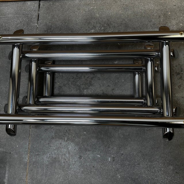Smoked Glass Coffee Table with Chromed Metal Tubes, 1970s For Sale - Image 16 of 18