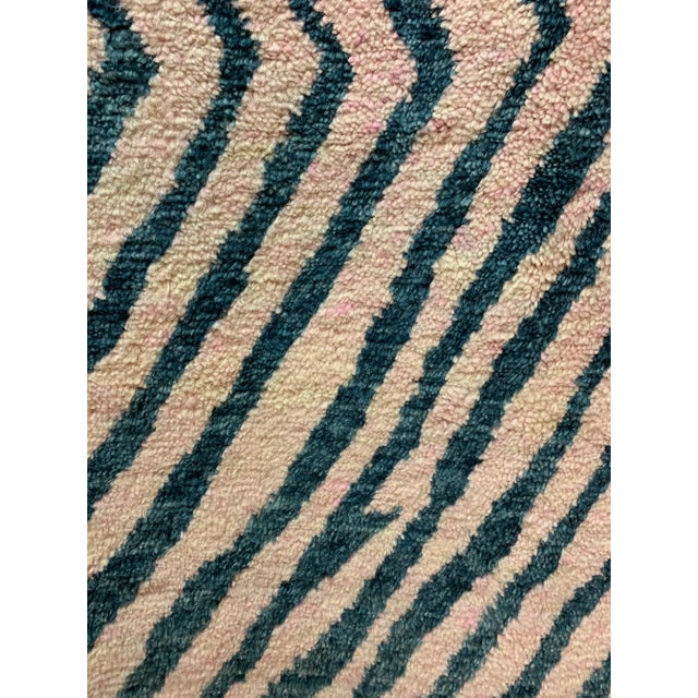 Blue Pasargad Blue Hand Knotted Moroccan Rug 8' X 10' For Sale - Image 8 of 10