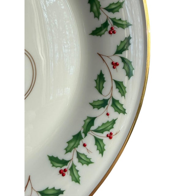 American Lenox 1991 Holiday Christmas Serving Plate First Limited Edition For Sale - Image 3 of 10