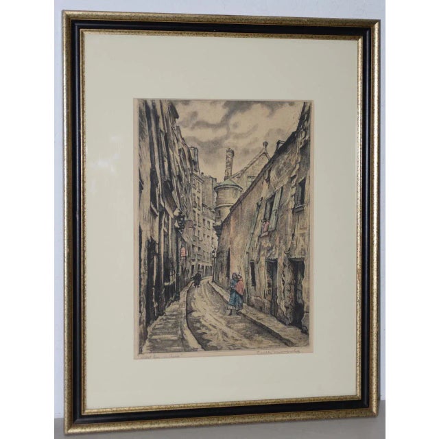 Joseph Margulies (1896-1984) "The Oldest Rue in Paris" Etching W/ Aquatinit C.1930s For Sale - Image 11 of 11