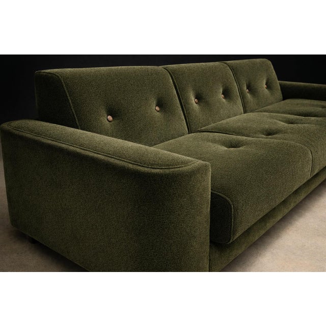 Pullman” Sofa in Deep Olive Mohair with Rosewood Buttons by Jorge Zalszupin for L’Atelier, Brazil, 1970s — Lot 145 For Sale - Image 13 of 17