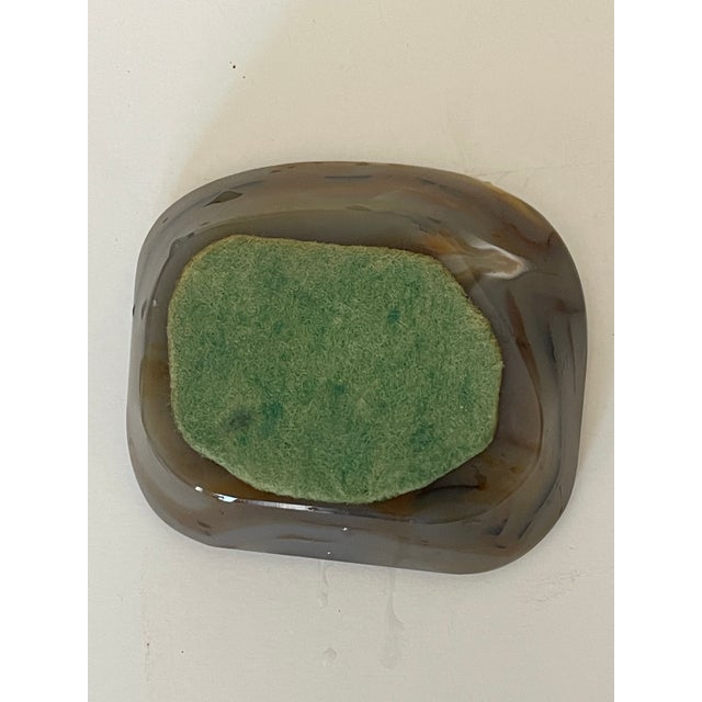 Antique handcarved small 4” by 3” agate trinket bowl. Beautiful natural agate color.