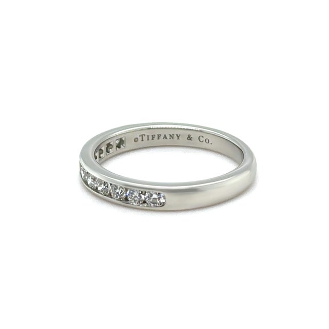 Contemporary Tiffany & Co. Platinum Diamond Wedding Band 0.33ct 5.1g, Size 6.25 For Sale - Image 3 of 11
