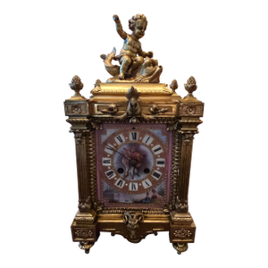 Antique Sevres Style Clock Museum Quality Bronze Jewels