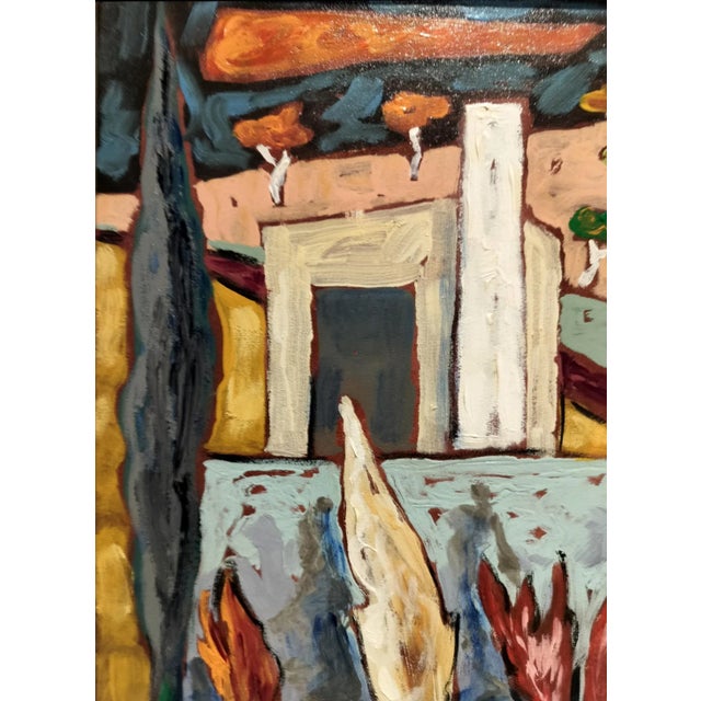 Modern "La Casita" Colorful Southwestern Landscape by Jacques Lamy For Sale - Image 3 of 6