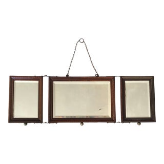 Antique Art Nouveau Gentleman's Tri-Fold Shaving Mirror For Sale