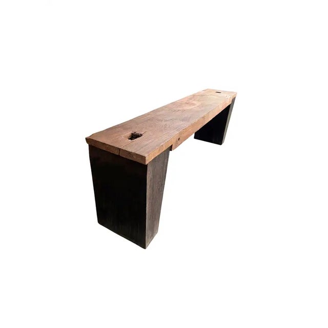 2020s Monumental Teak Wood & Ulin Console Table, Modern Organic For Sale - Image 5 of 8