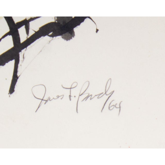 1964 Abstract Watercolor Painting Signed by James L. Bruch For Sale - Image 9 of 10