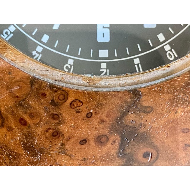 Linley Walnut Burl and Chrome Dual-Time Desk Clock, 2005 For Sale - Image 12 of 18