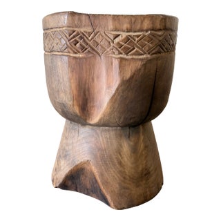 Vintage Solid Walnut Reclaimed Side Table 61626e For Sale