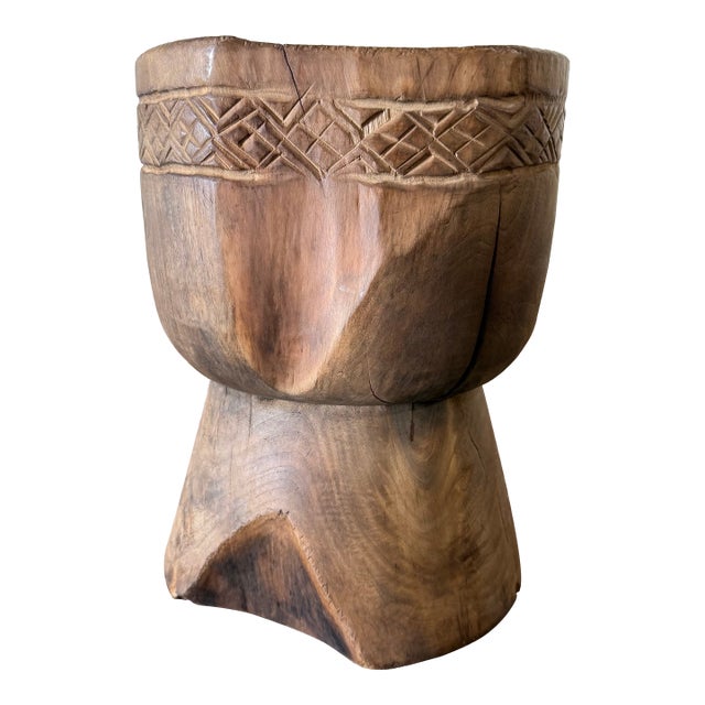 Vintage Solid Walnut Reclaimed Side Table 61626e For Sale