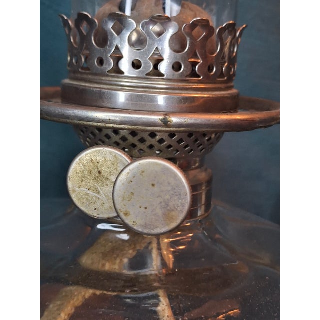 Antique Complete Fostoria No. 17 Glass Kerosene Banquet Lamps Duplex Burner - a Pair For Sale - Image 14 of 18