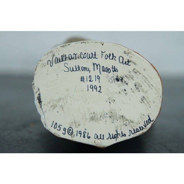 Green 1992 Vaillancourt Folk Art Chalkware Father Christmas Santa Claus #1219 For Sale - Image 8 of 13