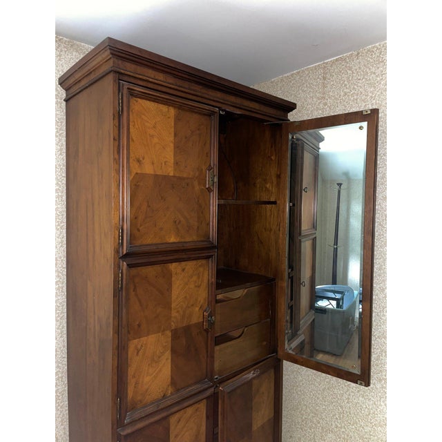 Late 20th Century Drexel Heritage Solid Wood Two-Door Armoire With Interior Drawers For Sale - Image 15 of 18