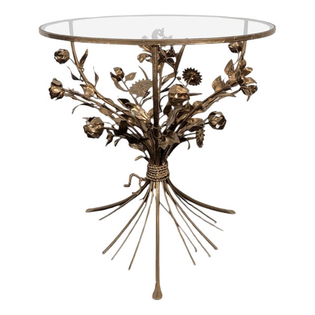 Brass and Glass Coffee Table in the style of Hans Kogl For Sale