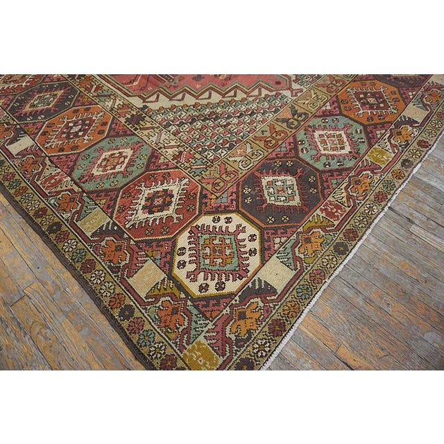 1920s 1920s Antique Medallion Tribal Jerusalem Carpet Israeli Bezalel Marbediah Rugs For Sale - Image 5 of 9