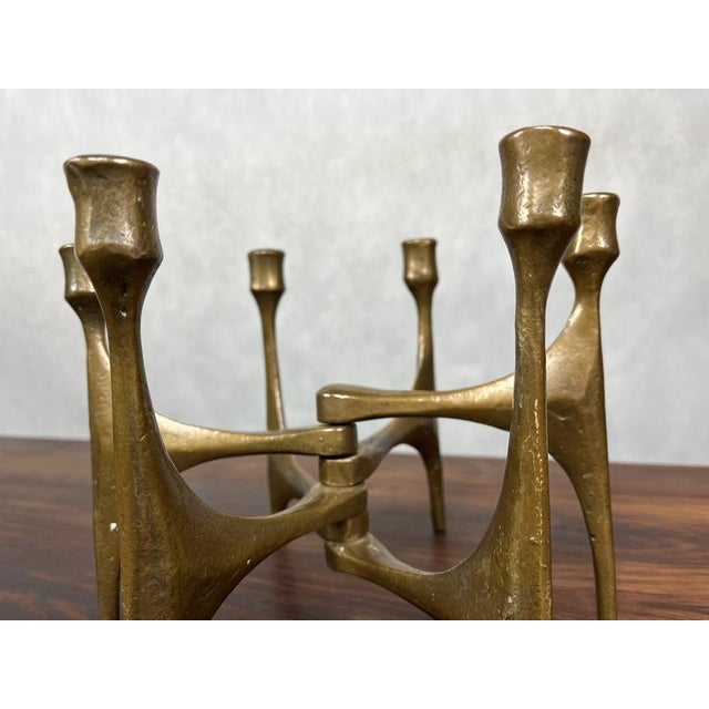 1960s German Brutalist Candleholder in Bronze by Michael Harjes, 1960 For Sale - Image 5 of 14
