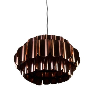 Copper Hanging Lamp by Hans Zender for Temde, 1960s For Sale