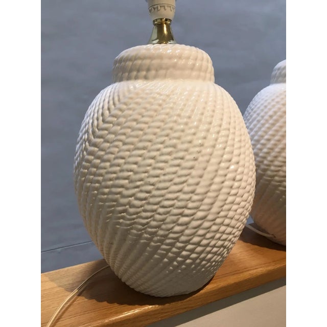 Italian Ceramic Table Lamps by Tommaso Barbi, 1977, Set of 2 For Sale - Image 6 of 7