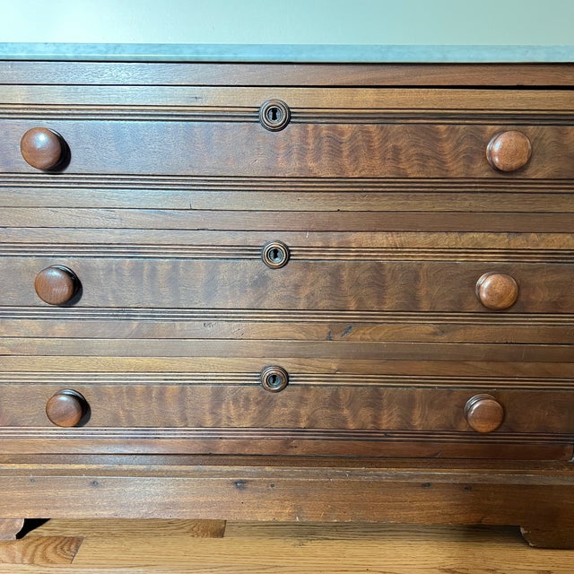 19th Century Antique Chest of Drawers With Marble Top For Sale - Image 5 of 10
