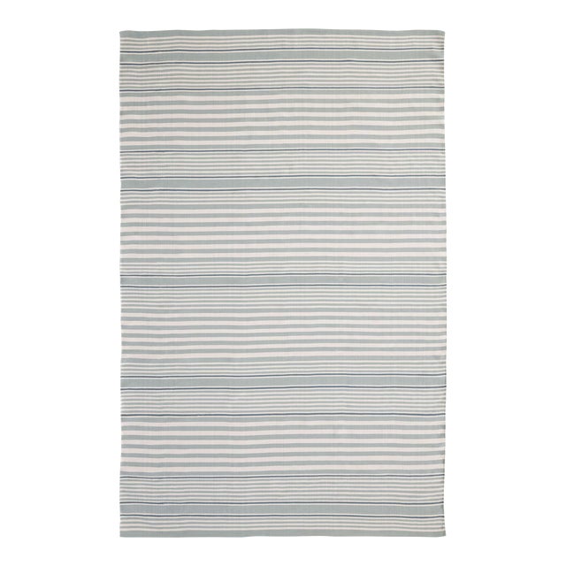 Dash & Albert by Annie Selke Rugby Stripe Light Blue Indoor/Outdoor Rug