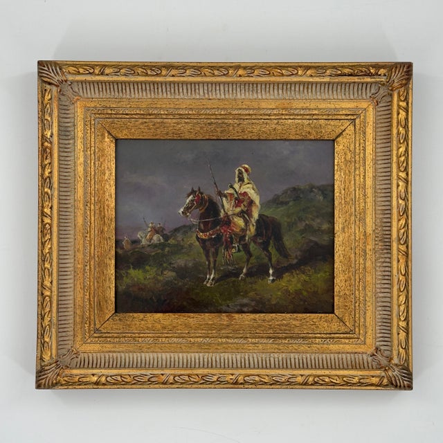 Antique Arthur Lumley (1837–1912) Original Oil Painting “An Arab Advance” For Sale - Image 12 of 12
