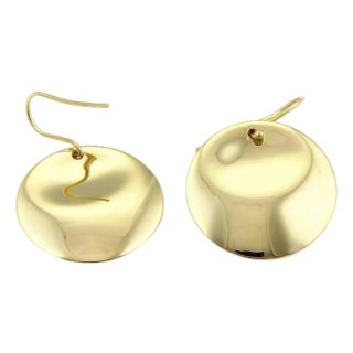 Mid 20th Century Pair of Tiffany & Co. Peretti 18k Yellow Gold Dangle Round Earrings For Sale