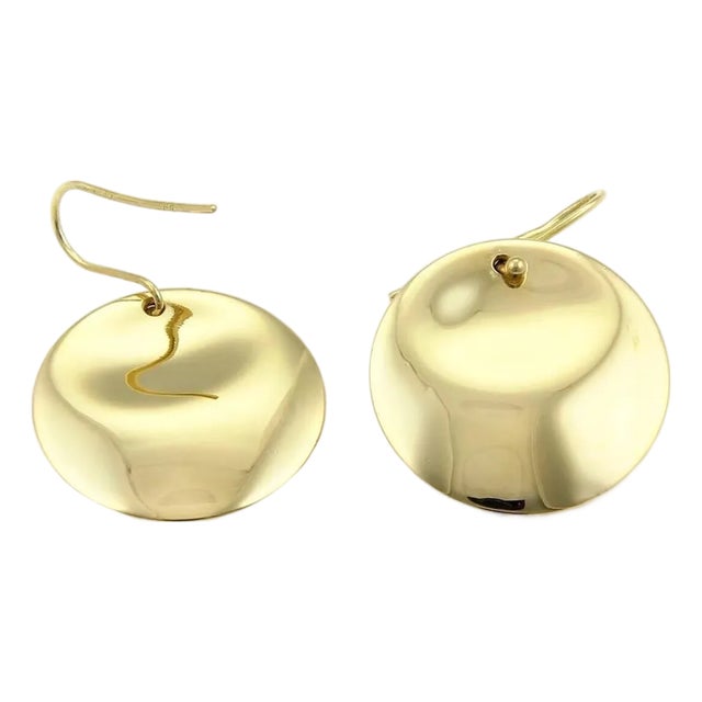 Mid 20th Century Pair of Tiffany & Co. Peretti 18k Yellow Gold Dangle Round Earrings For Sale